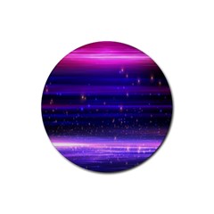 Massive Flare Lines Horizon Glow Particles Animation Background Space Rubber Coaster (round)  by Mariart