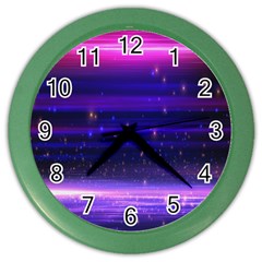 Massive Flare Lines Horizon Glow Particles Animation Background Space Color Wall Clocks by Mariart