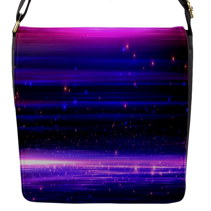 Massive Flare Lines Horizon Glow Particles Animation Background Space Flap Messenger Bag (S)