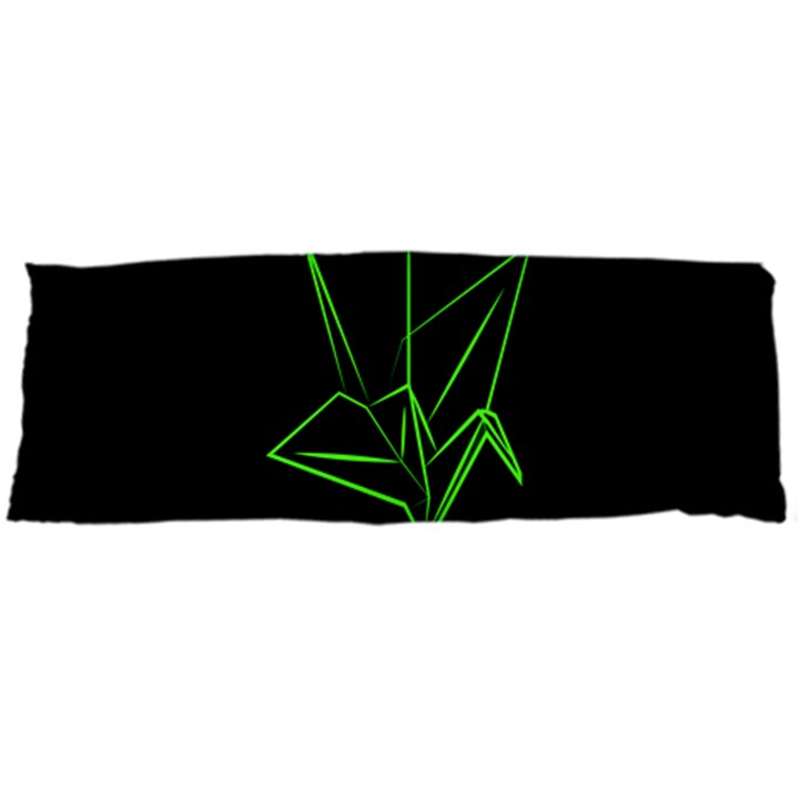 Origami Light Bird Neon Green Black Body Pillow Case (Dakimakura)