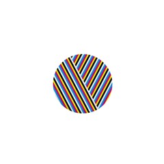 Lines Chevron Yellow Pink Blue Black White Cute 1  Mini Magnets by Mariart