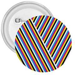 Lines Chevron Yellow Pink Blue Black White Cute 3  Buttons