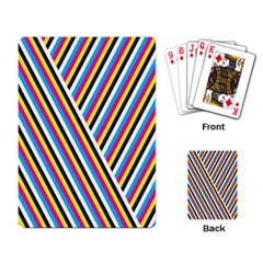 Lines Chevron Yellow Pink Blue Black White Cute Playing Card by Mariart