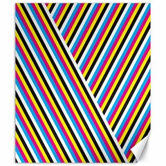 Lines Chevron Yellow Pink Blue Black White Cute Canvas 20  X 24   by Mariart