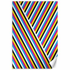 Lines Chevron Yellow Pink Blue Black White Cute Canvas 24  X 36 