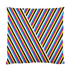 Lines Chevron Yellow Pink Blue Black White Cute Standard Cushion Case (two Sides) by Mariart