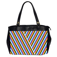 Lines Chevron Yellow Pink Blue Black White Cute Office Handbags (2 Sides) 