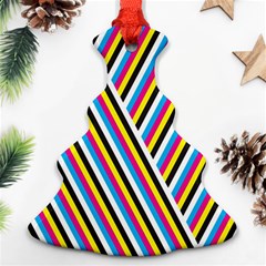 Lines Chevron Yellow Pink Blue Black White Cute Christmas Tree Ornament (two Sides)