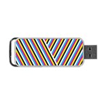 Lines Chevron Yellow Pink Blue Black White Cute Portable USB Flash (One Side) Front