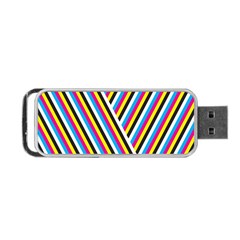 Lines Chevron Yellow Pink Blue Black White Cute Portable Usb Flash (two Sides) by Mariart