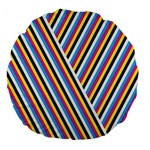 Lines Chevron Yellow Pink Blue Black White Cute Large 18  Premium Round Cushions Back