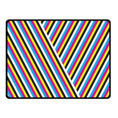 Lines Chevron Yellow Pink Blue Black White Cute Double Sided Fleece Blanket (small)  by Mariart