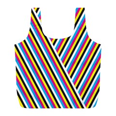 Lines Chevron Yellow Pink Blue Black White Cute Full Print Recycle Bags (l)  by Mariart