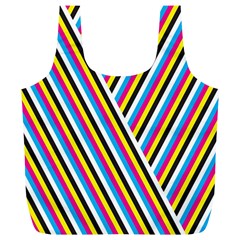 Lines Chevron Yellow Pink Blue Black White Cute Full Print Recycle Bags (l)  by Mariart