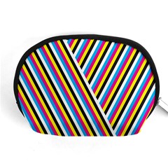 Lines Chevron Yellow Pink Blue Black White Cute Accessory Pouches (medium) 