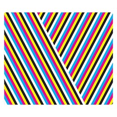 Lines Chevron Yellow Pink Blue Black White Cute Double Sided Flano Blanket (small)  by Mariart