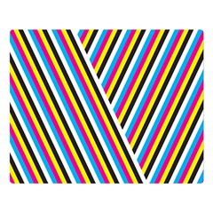 Lines Chevron Yellow Pink Blue Black White Cute Double Sided Flano Blanket (large) 