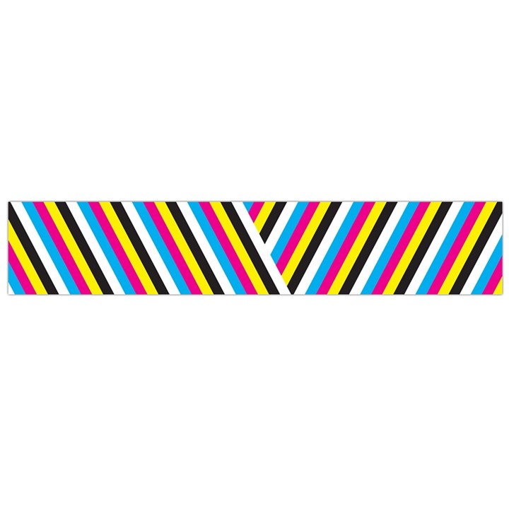 Lines Chevron Yellow Pink Blue Black White Cute Flano Scarf (Large)