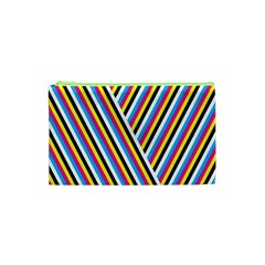 Lines Chevron Yellow Pink Blue Black White Cute Cosmetic Bag (xs)