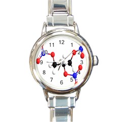 Nitroglycerin Lines Dna Round Italian Charm Watch by Mariart