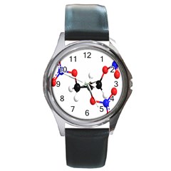 Nitroglycerin Lines Dna Round Metal Watch by Mariart