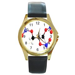 Nitroglycerin Lines Dna Round Gold Metal Watch by Mariart