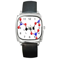 Nitroglycerin Lines Dna Square Metal Watch by Mariart