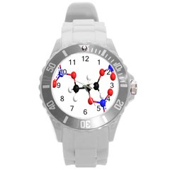 Nitroglycerin Lines Dna Round Plastic Sport Watch (l) by Mariart