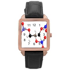 Nitroglycerin Lines Dna Rose Gold Leather Watch  by Mariart