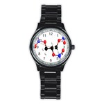 Nitroglycerin Lines Dna Stainless Steel Round Watch Front