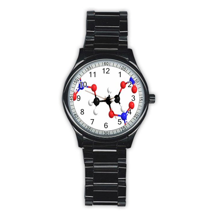 Nitroglycerin Lines Dna Stainless Steel Round Watch