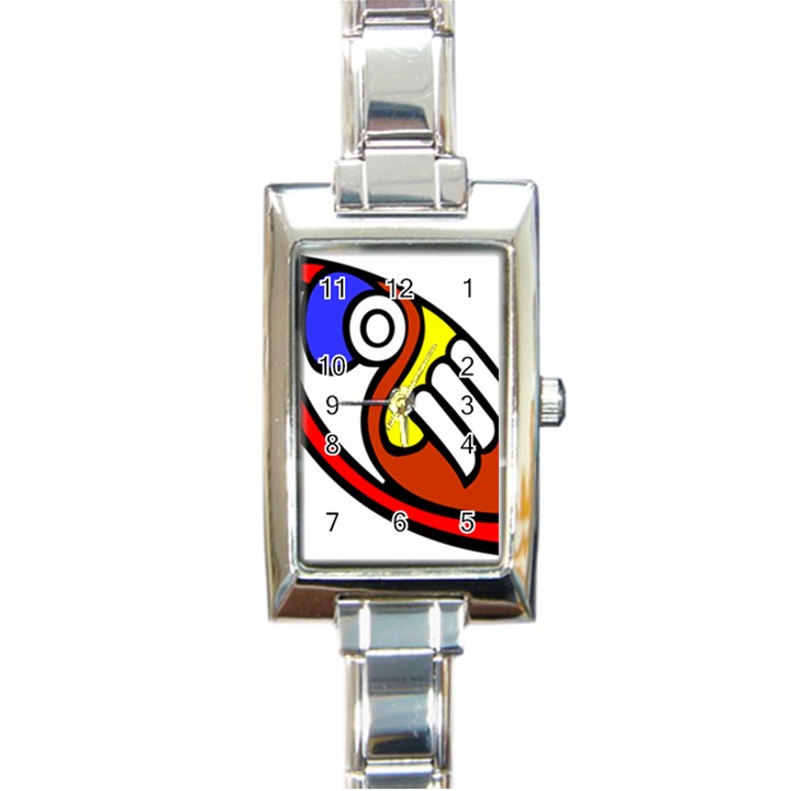 Pedernal Art Circle Sign Rectangle Italian Charm Watch