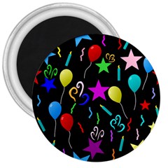 Party Pattern Star Balloon Candle Happy 3  Magnets by Mariart