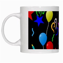 Party Pattern Star Balloon Candle Happy White Mugs by Mariart