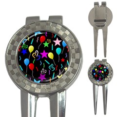 Party Pattern Star Balloon Candle Happy 3-in-1 Golf Divots by Mariart