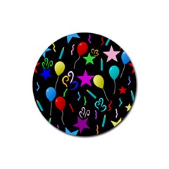 Party Pattern Star Balloon Candle Happy Rubber Coaster (round) 