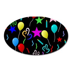 Party Pattern Star Balloon Candle Happy Oval Magnet