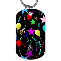 Party Pattern Star Balloon Candle Happy Dog Tag (one Side) by Mariart