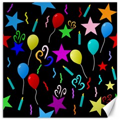 Party Pattern Star Balloon Candle Happy Canvas 16  X 16   by Mariart