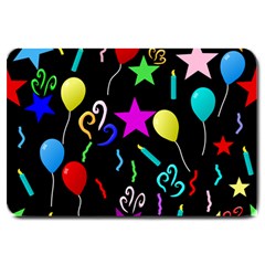 Party Pattern Star Balloon Candle Happy Large Doormat  by Mariart