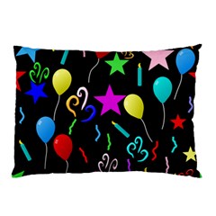 Party Pattern Star Balloon Candle Happy Pillow Case by Mariart