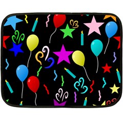 Party Pattern Star Balloon Candle Happy Fleece Blanket (mini) by Mariart