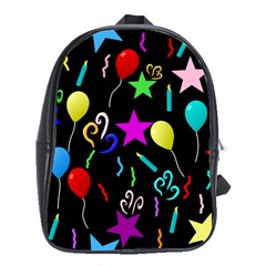 Party Pattern Star Balloon Candle Happy School Bag (large) by Mariart