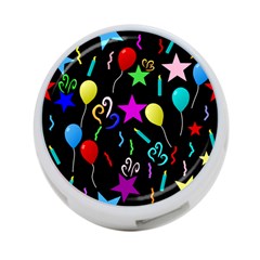 Party Pattern Star Balloon Candle Happy 4-port Usb Hub (two Sides)  by Mariart