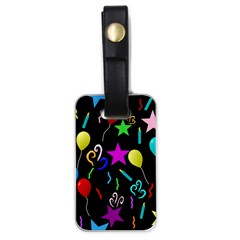 Party Pattern Star Balloon Candle Happy Luggage Tags (one Side)  by Mariart