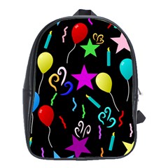 Party Pattern Star Balloon Candle Happy School Bag (xl) by Mariart