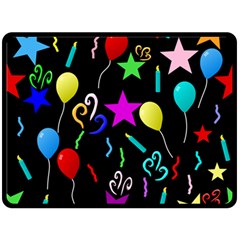 Party Pattern Star Balloon Candle Happy Double Sided Fleece Blanket (large)  by Mariart