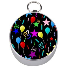 Party Pattern Star Balloon Candle Happy Silver Compasses by Mariart