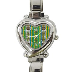 Rainbows Rain In The Golden Mangrove Forest Heart Italian Charm Watch by pepitasart