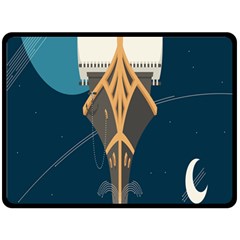 Planetary Resources Exploration Asteroid Mining Social Ship Fleece Blanket (Large) 